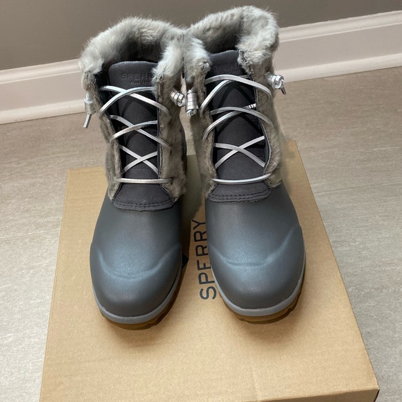 ❄️🆕Sperry Grey Maritime Repel Suede Boots, Size 8❄️ - Picture 1 of 6